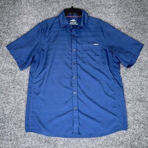 Pacific Trail Shirt Mens L Blue Short Sleeve Lightweight Button Up Pocket Adult​